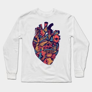 Retro Triad Transparent Heart Long Sleeve T-Shirt